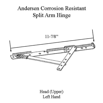 Andersen Corrosion Resistant Left-Hand Split-Arm Head Hinge
