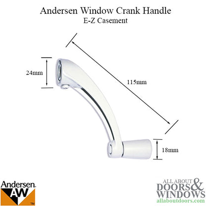 Andersen Window Improved/E-Z Casement Crank/Handle- Classic Style - White