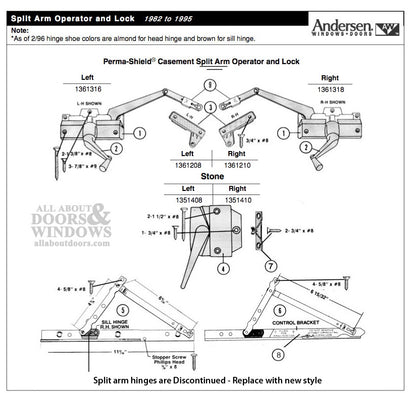 Andersen Window - Operator, Casement, Wood, Split Arm, PSC,