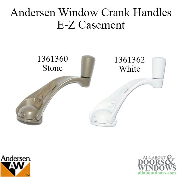 Andersen Window Improved/E-Z Casement Crank/Handle - Metro Style - White