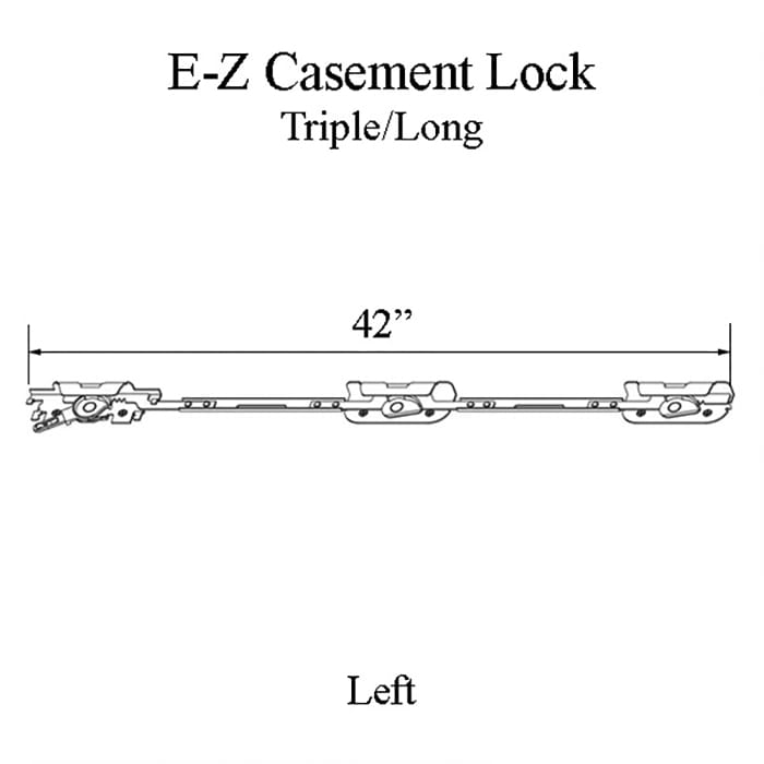 Andersen Perma-Shield Improved/E-Z Casement Lock - Triple/Long (Impact Resistant) - Left