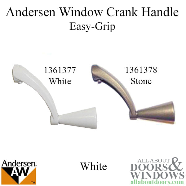 Andersen Window Improved/E-Z Casement Crank/Handle - Easy Grip - White