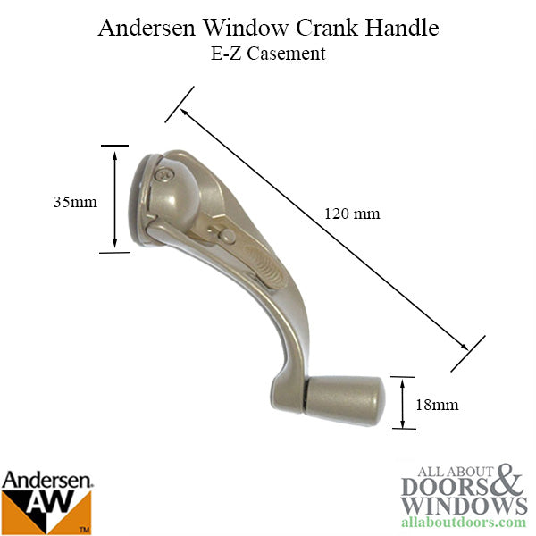 Andersen Window Improved/E-Z Casement Crank/Handle - Metro Style - Stone