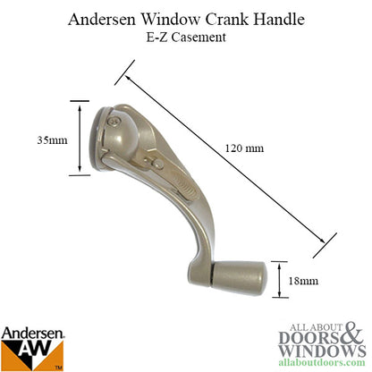 Andersen Window Improved/E-Z Casement Crank/Handle - Metro Style - Stone