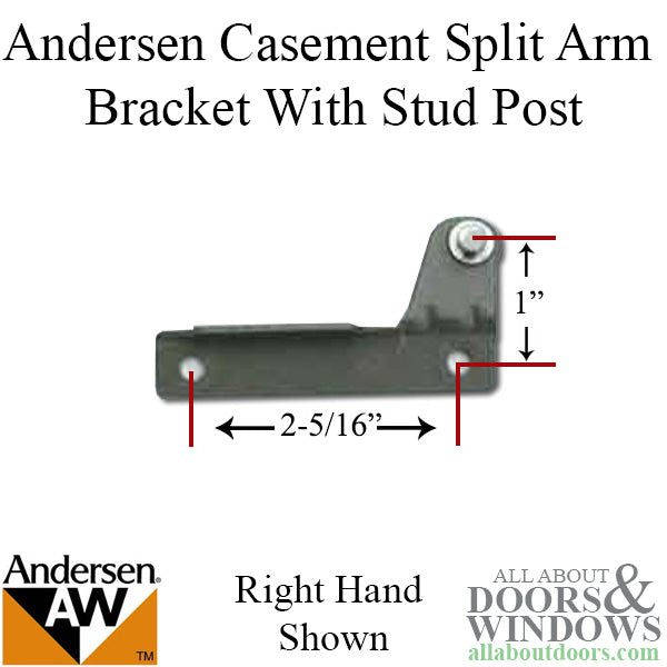 Andersen Window - Split Arm Bracket With Stud post 7198-14 -