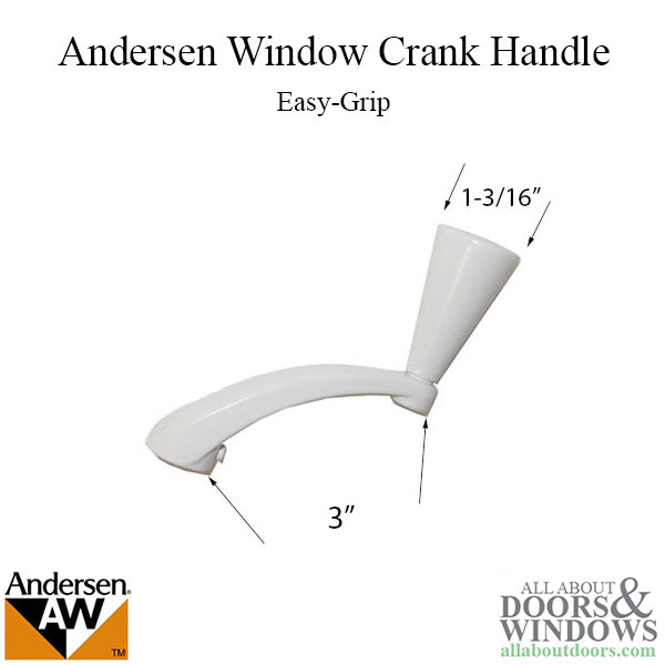 Andersen Window Improved/E-Z Casement Crank/Handle - Easy Grip - White