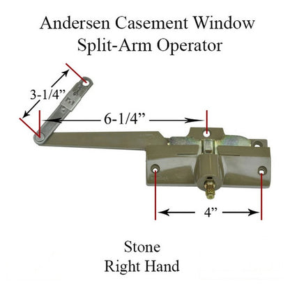 Andersen Casement Split Arm Operator with Bracket, Right Han