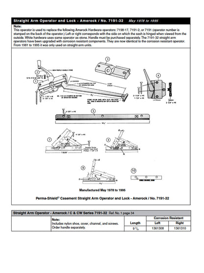 Andersen Window - Perma-Shield Casement Single Arm Operator