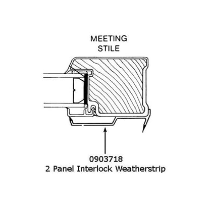 Andersen Perma-Shield Gliding Door Operating Weatherstrip, Meeting Stile - Sandtone