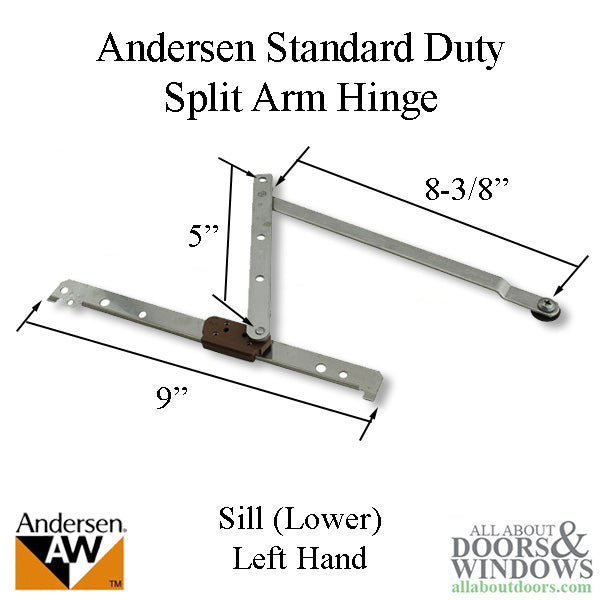 Andersen Standard Duty Split Arm Left Handed Sill Hinge, 1995-1998