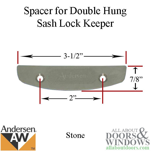 Andersen Sash Lock Shim/Spacer, Perma-Shield Narroline Window - Stone