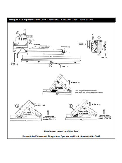 Andersen 7095 Window Straight Arm Operator and Shoe, Casemen