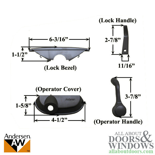 Andersen Traditional Style Window Hardware Pack for Casement