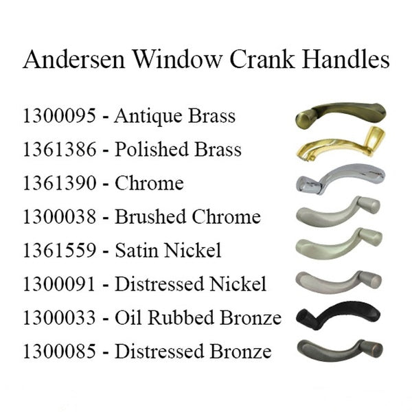 Andersen Window Improved/E-Z Casement Crank/Handle - Estate Style - Polished Brass