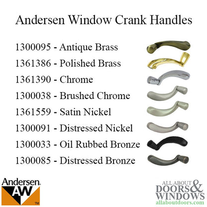 Andersen Window Improved/E-Z Casement Crank/Handle - Estate Style - Polished Brass