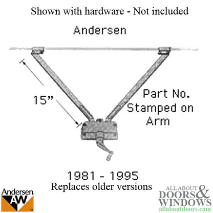 Andersen Awning Operator, A4-7082, Long Arm - Stone