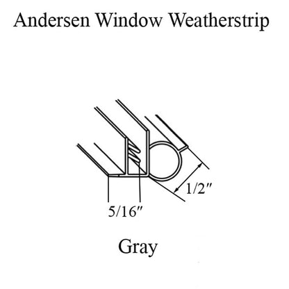 Andersen Casement Window Weatherstrip, Pair PSC6 - Gray