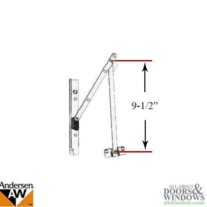 Andersen Awning 9-1/2 Hinge Set W/ Screws - Discontinued