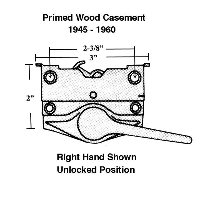 Sash Lock - Andersen Casement 1936-60 RH, Bright Chrome