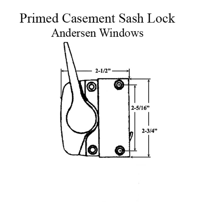Andersen Right Hand Primed Casement Sash Lock - Bronze