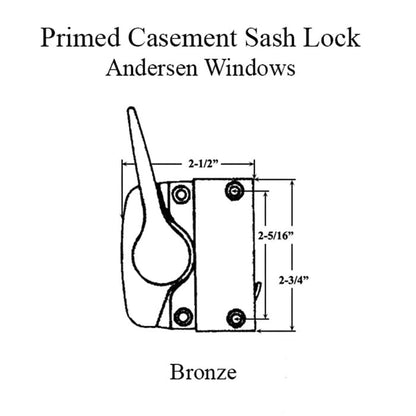 Andersen Left Hand Primed Casement Sash Lock - Bronze