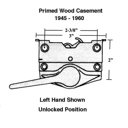 Sash Lock - Andersen Casement 1936-60 LH, Bright Chrome