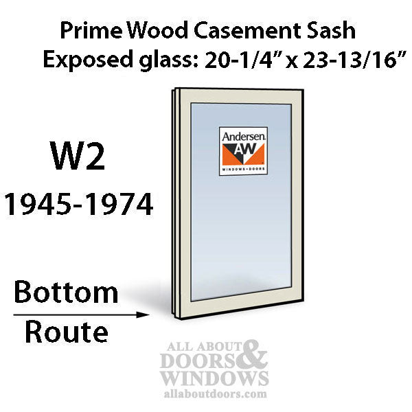 Andersen Dual Pane Sash, W2 Routed Primed Casement 1945-1974