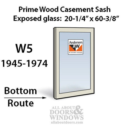 Andersen Dual Pane Sash, W5 Routed Primed Casement 1945-1974