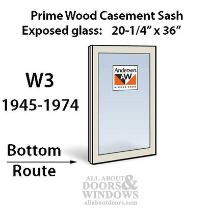 Andersen Dual Pane Sash, W3 Routed Primed Casement 1945-1974
