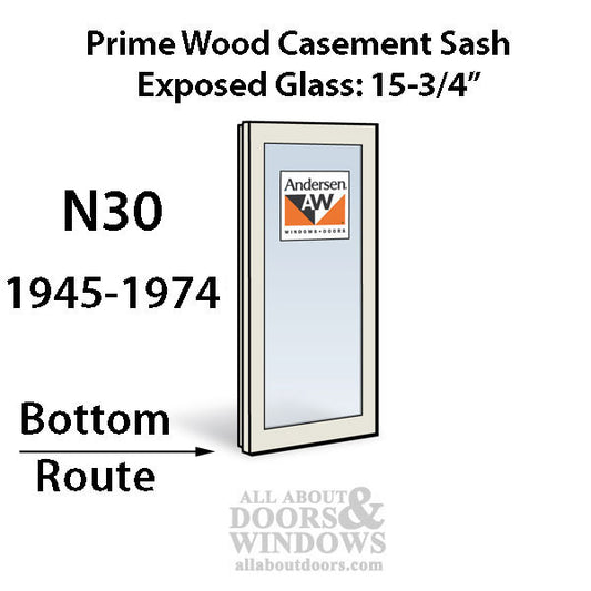 Andersen Dual Pane Sash, N30 Routed Primed Casement 1945 -19