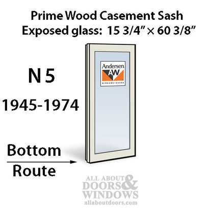 Andersen Dual Pane Sash, N5 Route Primed Casement 1945-1974