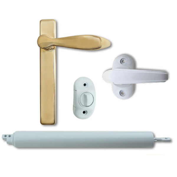 Andersen/ Emco Storm Door Hardware Kit - Brass Exterior, Whi