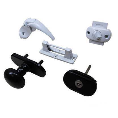 Andersen Knob and Deadbolt Kit 1-1/2 Inch Door - Black/White