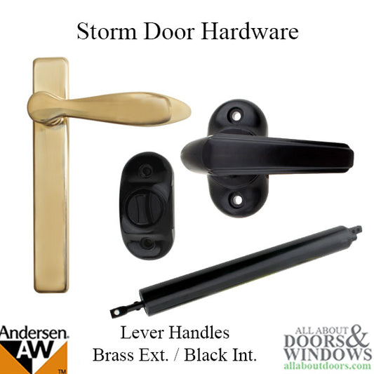 Andersen/ Emco Storm Door Hardware Kit - Brass Exterior, Bla