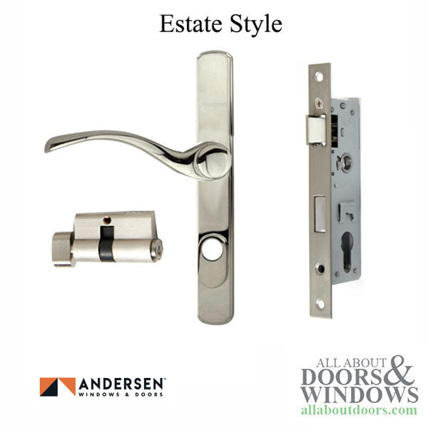 Andersen Storm Door Hardware, Estate Style - Lifetime Satin Nickel (PVD)-BLEMISHED