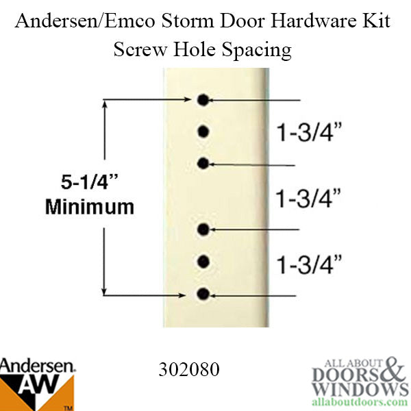 Andersen/ Emco Storm Door Hardware Kit - Brass Exterior, Whi