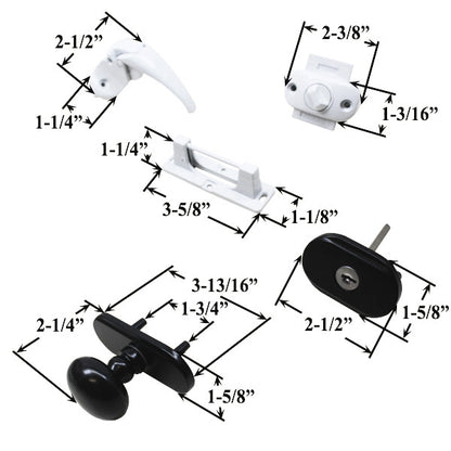 Andersen Knob and Deadbolt Kit 1-1/2 Inch Door - Black/White