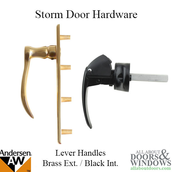 Andersen/ Emco Storm Door Hardware Kit - Brass Exterior, Bla