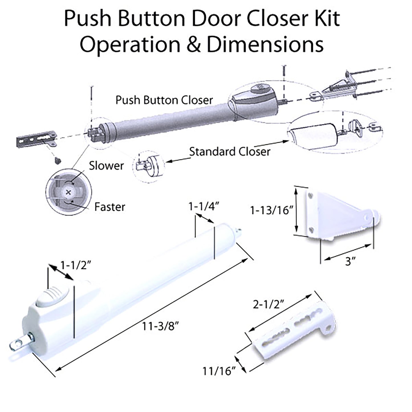 Andersen / Emco 1 Pack Push Button Storm / Screen Door Close