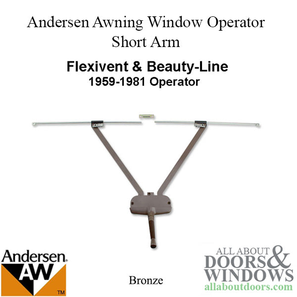 Andersen Awning Window Operator Flexivent Beauty-Line 12-3/8 Short Arm Bronze