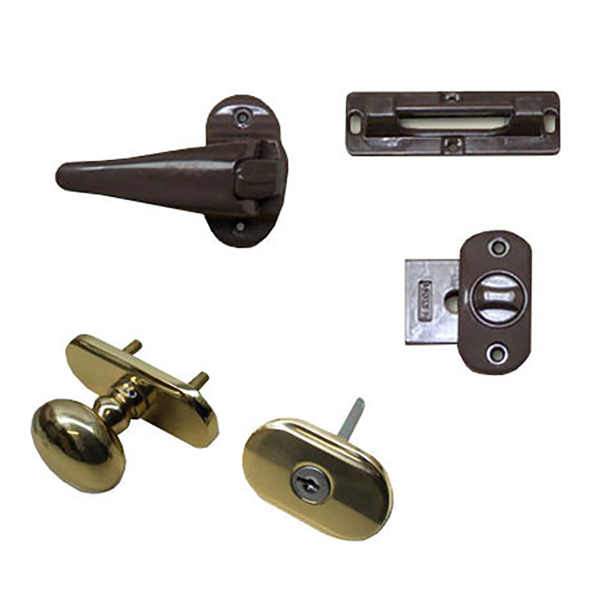 Andersen Knob and Deadbolt Kit 1-1/2 Inch Door - Brass / Bro