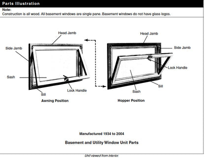 Head Hinge - Left 7205-1, Andersen Basement / Utility window