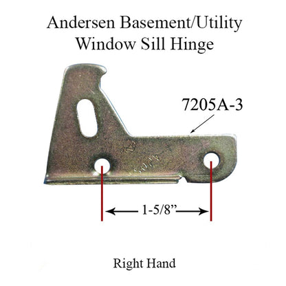 Sill Hinge - Right 7205-3, Andersen Basement/Utility Window