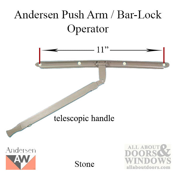 Andersen Push Arm / Bar-Lock Operator - Stone