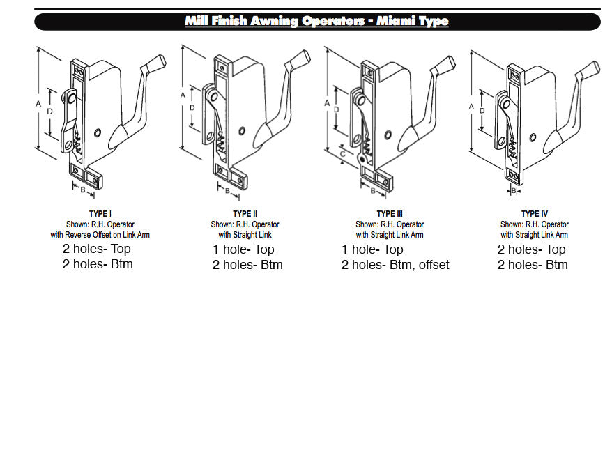 Awning Operator for Andersen Windows - Left - Aluminum