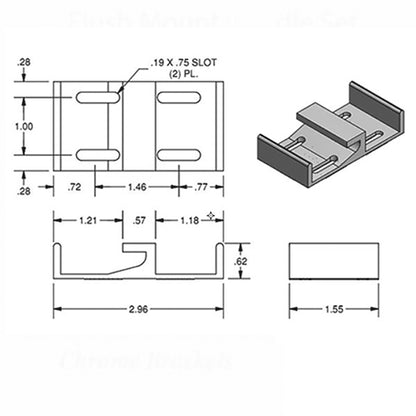 Keeper, E-Shaped, Wide 1-1/2, Sliding Glass Door - White