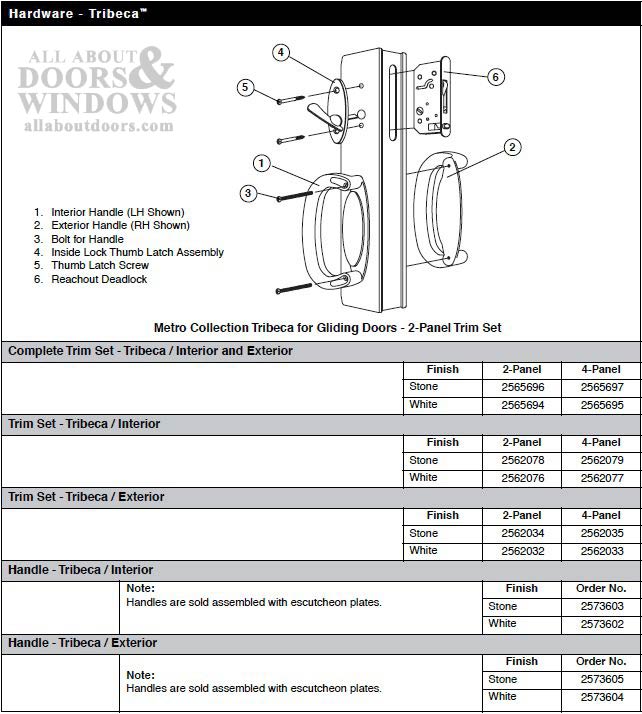 Andersen Perma-Shield Gliding Door - Handle - Tribeca - Ext