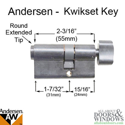 Keyed Kwikset Euro Cylinder, Andersen Storm Door - Choose Color