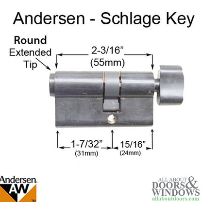 Keyed Schlage Euro Cylinder, Andersen Storm Door - 3 colors