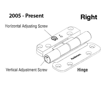 4 Hinge Kit, 2005-Present Andersen FWH Left Hand Door - Dist
